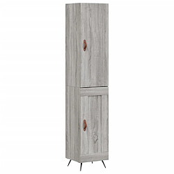 vidaXL Buffet haut Sonoma gris 34,5x34x180 cm Bois d'ingénierie