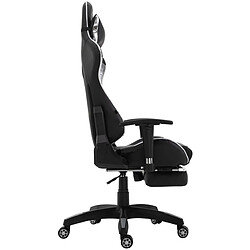 Avis Decoshop26 Fauteuil de bureau chaise gamer sur roulettes avec repose-pieds accoudoirs en PVC noir / blanc 10_0002765