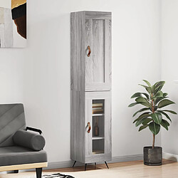 vidaXL Buffet haut Sonoma gris 34,5x34x180 cm Bois d'ingénierie