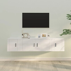 vidaXL Ensemble de meubles TV 3 pcs Blanc brillant Bois d'ingénierie