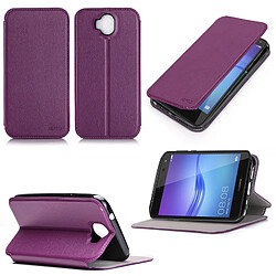 Etui luxe Huawei Y6 2017 4G Ultra Slim violet Style Cuir avec stand - Housse coque de protection pour Huawei Y6 2017 Dual Sim violette - Accessoires pochette XEPTIO : Exceptional case !