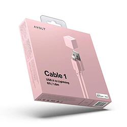 Cable 1 Avolt USB A 1,8m Old Pink - Rose pas cher