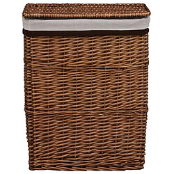 vidaXL Panier à linge Marron Saule