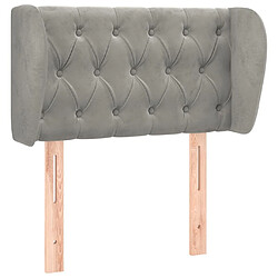 Maison Chic Tête de lit scandinave avec oreilles,meuble de chambre Gris clair 83x23x78/88 cm Velours -MN61303