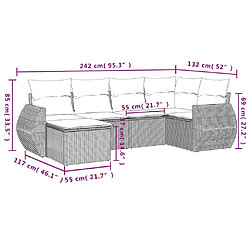 Avis Maison Chic Salon de jardin 6 pcs avec coussins | Ensemble de Table et chaises | Mobilier d'Extérieur gris résine tressée -GKD88106