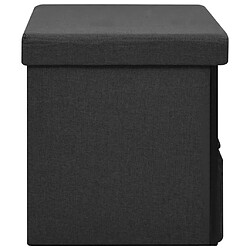 Avis vidaXL Banc de rangement pliable Noir 76x38x38 cm Faux lin