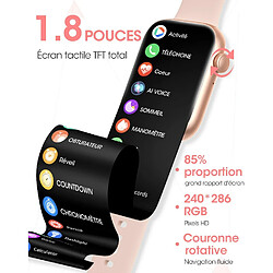 Montre Connectée Vanwin P45 Femme Avec Appel Bluetooth Assistant Vocal, 1,8'' Smartwatch Avec 2 Bracelets/123 Modes Sportifs/Fonction Féminine/Lecteur Musical/Rythme Cardiaque/Sommeil Android Ios Or