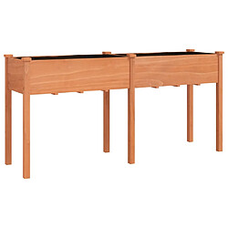 vidaXL Jardinière avec doublure marron 161x45x76 cm bois massif sapin