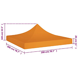 Acheter vidaXL Toit de tente de réception 2x2 m Orange 270 g/m²