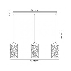 Avis Luminaire Center Suspension Charon Chrome poli 3 ampoules 33cm