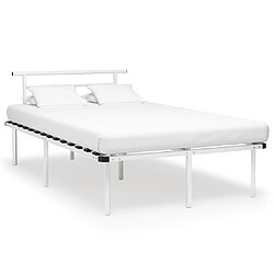 Maison Chic Lit adulte - Lit simple Cadre de lit,Structure du lit Contemporain Blanc Métal 120x200 cm -MN25682