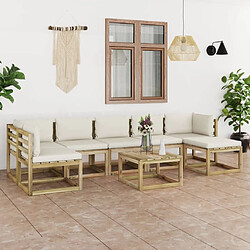 Maison Chic Salon de jardin 8 pcs + coussins - Mobilier/Meubles de jardin - Table et chaises d'extérieur bois de pin imprégné -MN51197