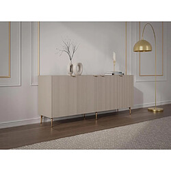 Acheter Vente-Unique Buffet avec 4 portes en MDF et acier - Beige et Doré - YESINIA