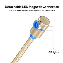 Wewoo Câble de charge magnétique USBcoudé à un angle maximum de 90 degrés2,4 A avec indicateur LEDPas de fiche Or pas cher