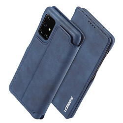 Etui en PU style rétro avec porte-carte bleu pour votre Samsung Galaxy A71