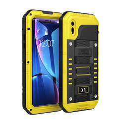 Wewoo Coque Renforcée en alliage de zinc + antichoc étanche à la poussière pour iPhone XR Jaune