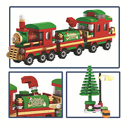 Universal Train de Noël, arbre, bâtiment, bloc, mini crâne, citrouille de sorcière d'Halloween, modèle de voiture avec des briques graphiques sur des jouets pour enfants.