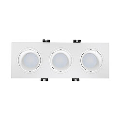 Ledkia Spot Downlight Carré Inclinable GU10 6W Coupe 75x235mm PC Blanc chaud No Flicker 3000K