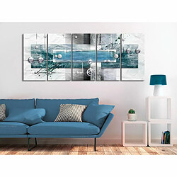 Paris Prix Tableau 5 Panneaux Mysterious Mechanism Narrow Blue 80 x 200 cm