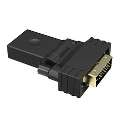 Avizar Adaptateur HDMI Femelle vers DVI Mâle Design Coudé et Rotatif 360° Plaqué Or