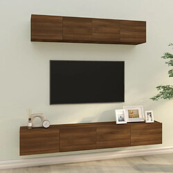 vidaXL Ensemble de meubles TV 4 pcs Chêne marron Bois d'ingénierie