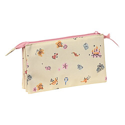 Avis Trousse Fourre-Tout Triple Princesses Disney Magical Beige Rose (22 x 12 x 3 cm)