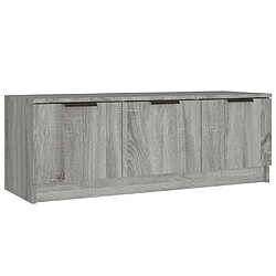 vidaXL Meuble TV Sonoma gris 102x35x36,5 cm Bois d'ingénierie