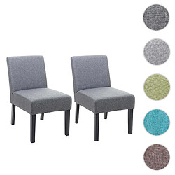 Mendler 2x chaise de salle à manger HWC-F61, fauteuil lounge, tissu/textil ~ gris foncé