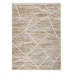 Avis RUGSX Tapis moderne DUKE 51557 beige crème - Géométrique, structuré, très doux, franges 80x150 cm