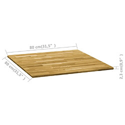 Acheter vidaXL Dessus de table Bois de chêne massif Carré 23 mm 80x80 cm