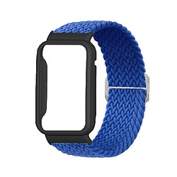 Bracelet en nylon élastique tressé pour votre Xiaomi Mi Band 7 Pro - bleu foncé/noir