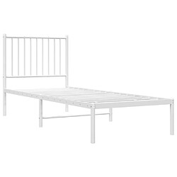 Acheter Maison Chic Lit adulte - Cadre de lit métal avec tête de lit,Structure du lit Contemporain pour chambre blanc 75x190 cm -MN43565