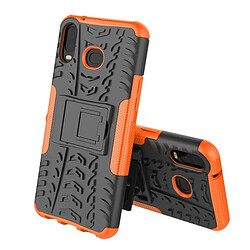 Wewoo Coque Pneu Texture TPU + PC antichoc pour Galaxy A6s, avec support (Orange)