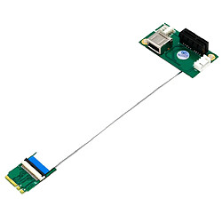 NGFF (M.2) Key A / E To PCI-E X1 Adapter Riser Card avec Port USB 2.0 pas cher