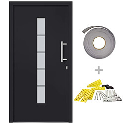 vidaXL Porte d'entrée Aluminium et PVC Anthracite 110x210 cm