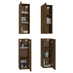 Acheter Maison Chic Meubles TV 4 pcs | Banc TV Moderne pour salon | Meuble de Rangement Chêne marron 30,5x30x90 cm Bois d'ingénierie -MN91023