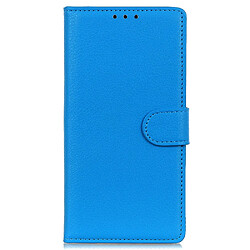 Etui en PU texture litchi, antichoc avec support, bleu pour votre Realme C20/C11 (2021)