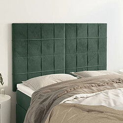 Maison Chic Lot de 4 Têtes de lit design pour chambre - Décoration de lit Vert foncé 72x5x78/88 cm Velours -MN29100