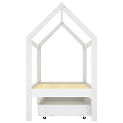 Avis vidaXL Cadre de lit enfant avec tiroir blanc bois pin massif 80x160 cm