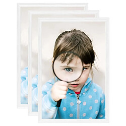 vidaXL Collage de cadres photo 3 pcs de table Blanc 10x15 cm MDF