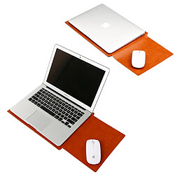 Sacoche en cuir SOYAN avec tapis de souris pour Macbook Air 13.3 pouces / Pro 13.3 pouces - Marron clair