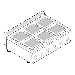 Réchaud Electrique Professionnel - 6 Plaques Carrées - Gamme 700 - Tecnoinox
