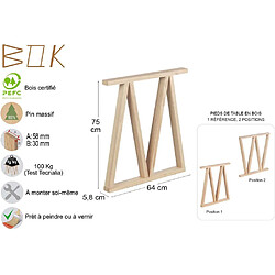 Avis Astigarraga Pieds de table modulable en pin massif Bok Modèle 2.