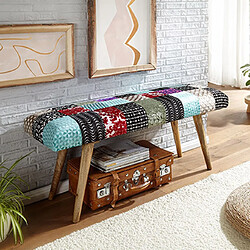 Mes Banc 117x38x51 cm en velours multicolore