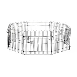 Pawhut Parc enclos pour chiens chiots animaux domestiques diamètre 158 cm 8 panneaux 71L x 61H cm noir