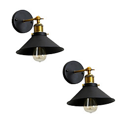 Universal 24cm Loft Personnalité Vintage LED Applique, 220V Américain Campagne Fer Forgé Antiquité Restaurant Bar Couloir Applique, Noir