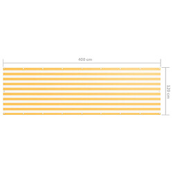 vidaXL Écran de balcon Blanc et jaune 120x400 cm Tissu Oxford pas cher