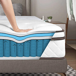 Acheter BIGZZIA WOWTTRELAX Matelas 90 x 200 Hauteur 24cm, Hybride Matelas à Ressorts Ensachés et Mousse de Gel à Mémoire de Forme, Matelas Réversible à Deux Faces Entièrement Utilisables