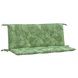 vidaXL Coussins de banc de jardin lot de 2 motif de feuilles tissu