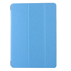 Etui en PU soie avec support tri-pliure bleu clair pour votre Apple iPad 10.2 (2019)